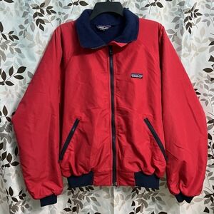 Vintage 80 Patagonia Red Blue Fleece Lined Zip Up Jacket Size Medium Made In USA